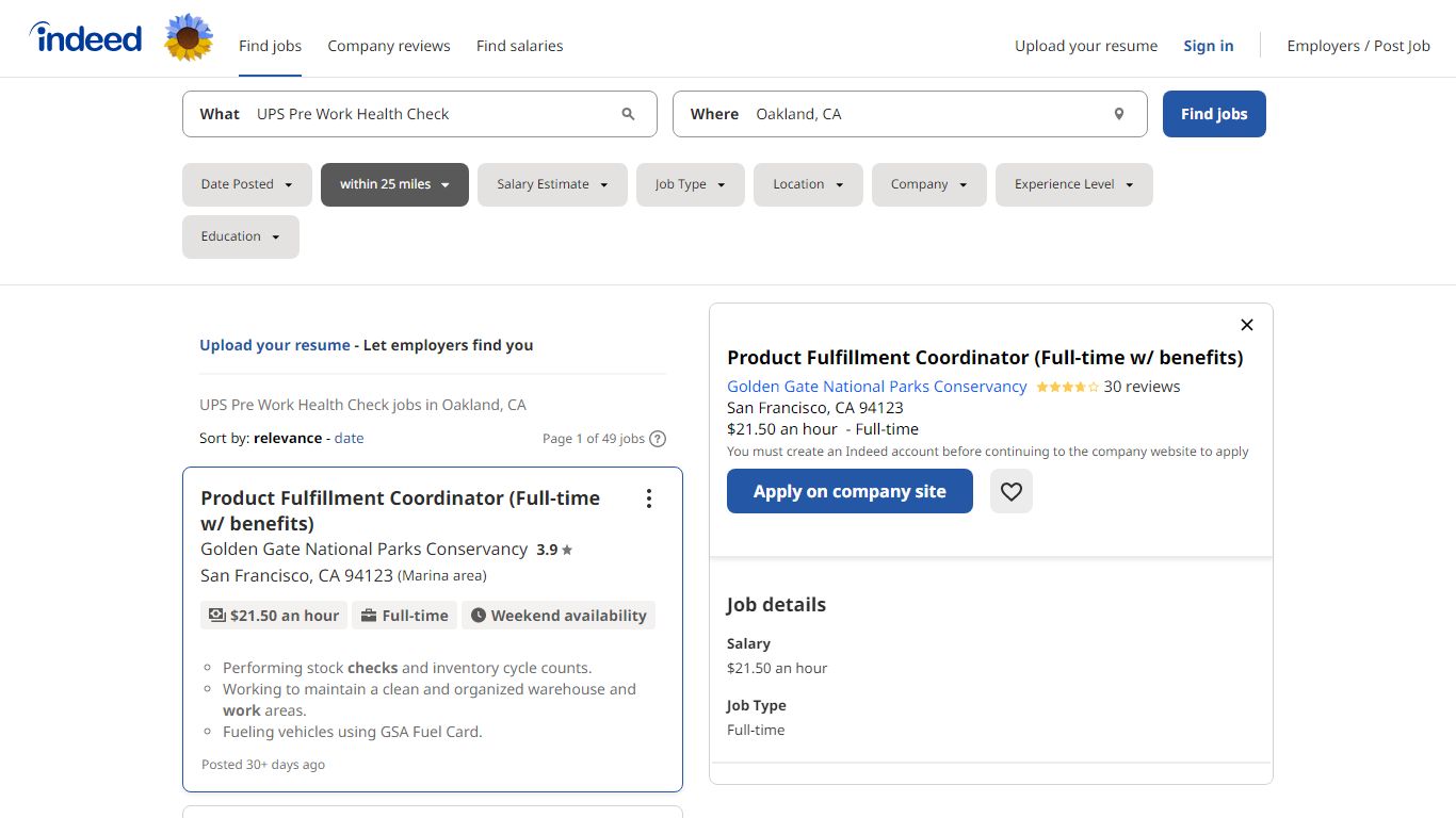 UPS Pre Work Health Check jobs in Oakland, CA - indeed.com